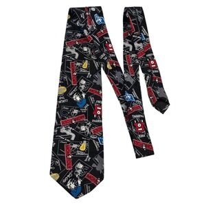 Monopoly Board Game Novelty Necktie Black Polyester Adult Men's Tie Money